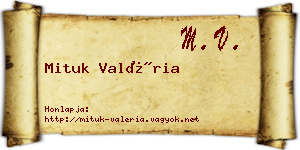 Mituk Valéria névjegykártya